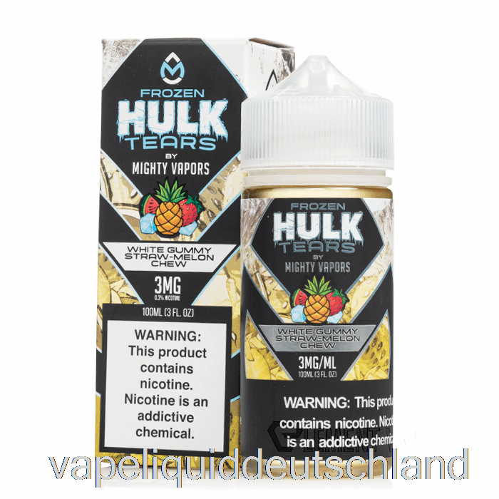 Gefrorenes, Weißes, Gummiartiges Strohmelonen-Kauspielzeug – Hulk Tears – 100 Ml, 3 Mg, Vape Deutschland